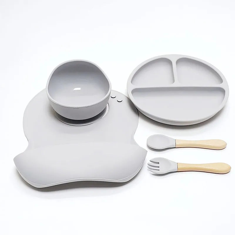 Kit Alimentação de Silicone (5 Peças) com Ventosa
